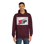 What's SUP Stylish Unisex College Hoodie with Bold SUP Logo, Graphic Sweatshirt for Students, Cozy Casual Wear, Perfect for Campus Life, Holiday Gift