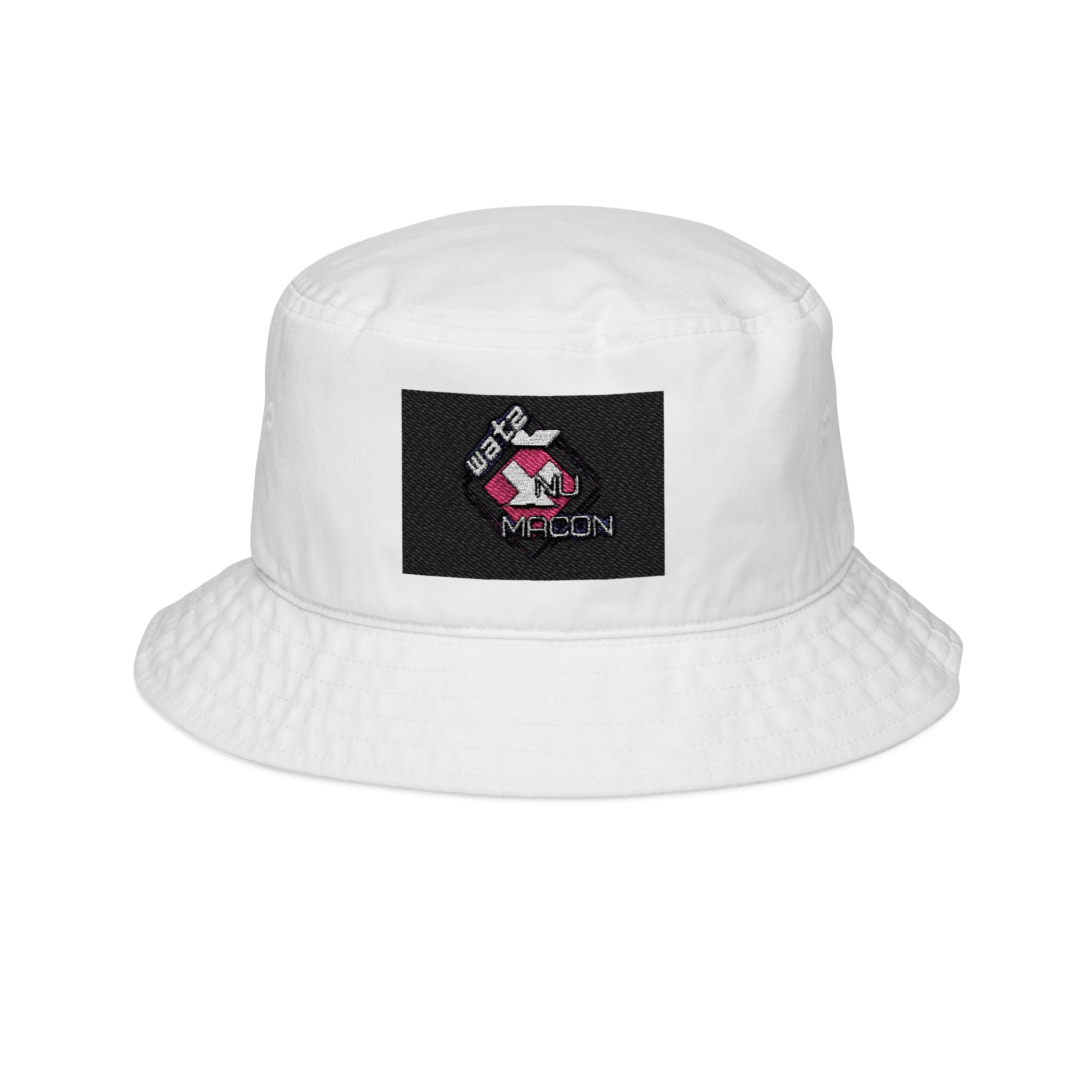 Watz Nu Macon Embroidered Bucket Hat - Trendy Sun Hat, Summer Accessory, Cute Gift, Beach Days, Customizable Fashion, Outdoor Lifestyle