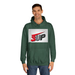 What's SUP Stylish Unisex College Hoodie with Bold SUP Logo, Graphic Sweatshirt for Students, Cozy Casual Wear, Perfect for Campus Life, Holiday Gift