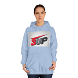 What's SUP Stylish Unisex College Hoodie with Bold SUP Logo, Graphic Sweatshirt for Students, Cozy Casual Wear, Perfect for Campus Life, Holiday Gift