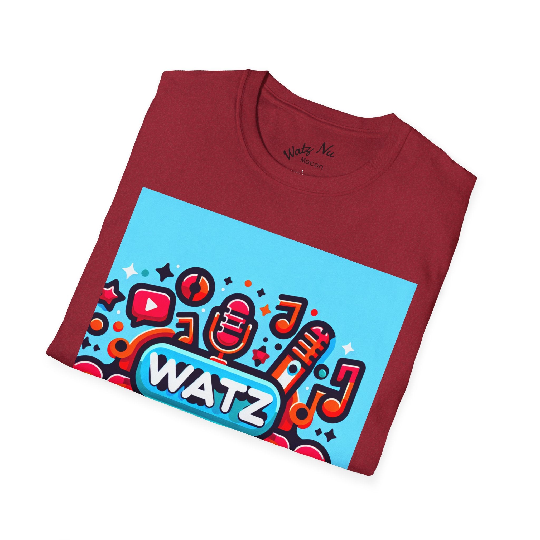 Watz Nu Macon Music & Interviews T-Shirt, Casual Unisex Tee, Music Lover Gift, Creative Graphic T-Shirt, Vintage Style Top