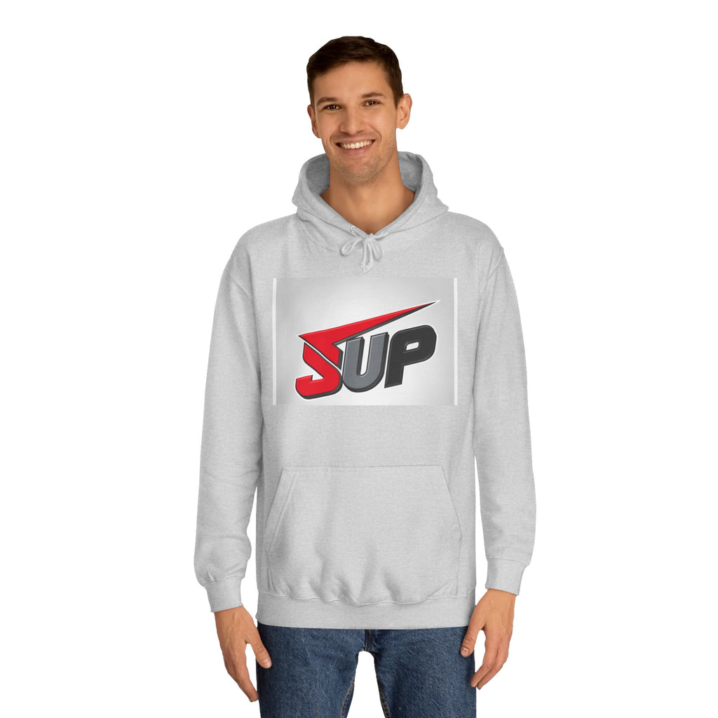 What's SUP Stylish Unisex College Hoodie with Bold SUP Logo, Graphic Sweatshirt for Students, Cozy Casual Wear, Perfect for Campus Life, Holiday Gift