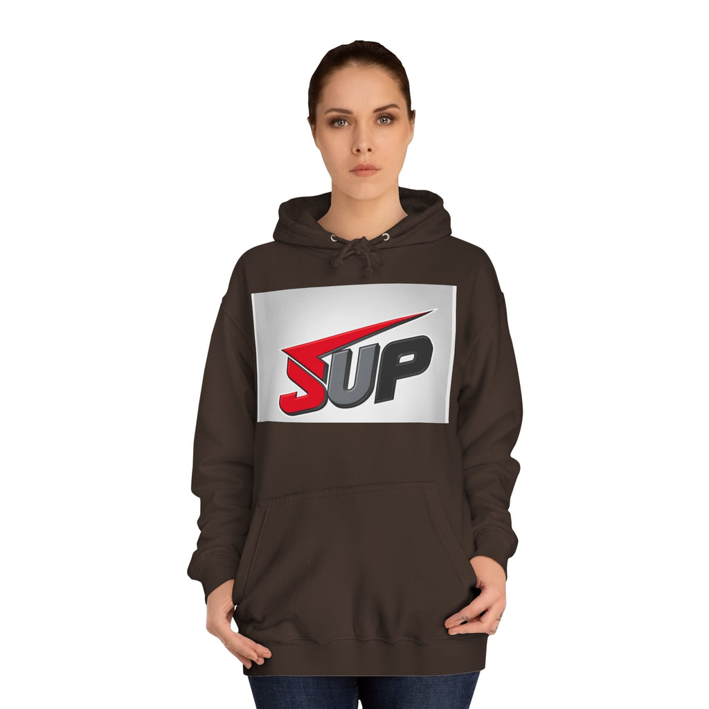 What's SUP Stylish Unisex College Hoodie with Bold SUP Logo, Graphic Sweatshirt for Students, Cozy Casual Wear, Perfect for Campus Life, Holiday Gift