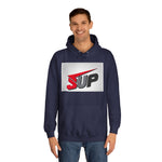 What's SUP Stylish Unisex College Hoodie with Bold SUP Logo, Graphic Sweatshirt for Students, Cozy Casual Wear, Perfect for Campus Life, Holiday Gift