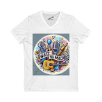 Watz Nu Macon Musical V-Neck Tee for Music Lovers, Casual Wear, Great Gift for Concerts or Music Festivals