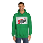 What's SUP Stylish Unisex College Hoodie with Bold SUP Logo, Graphic Sweatshirt for Students, Cozy Casual Wear, Perfect for Campus Life, Holiday Gift