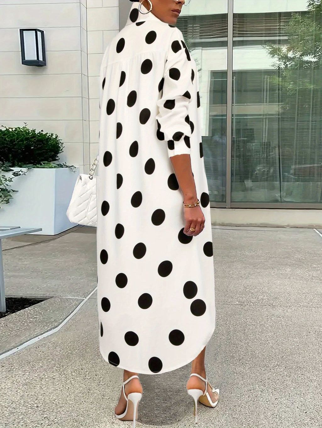 Polka Dots Relaxed Fit Shirt Dress