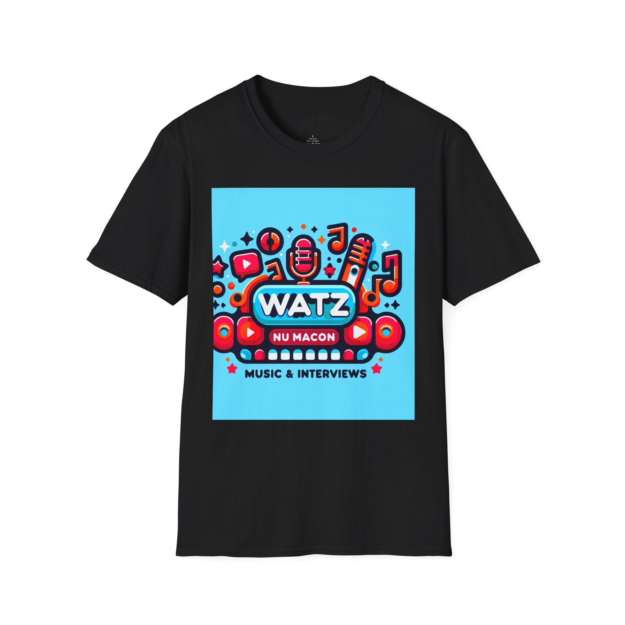 Watz Nu Macon Music & Interviews T-Shirt, Casual Unisex Tee, Music Lover Gift, Creative Graphic T-Shirt, Vintage Style Top