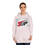 What's SUP Stylish Unisex College Hoodie with Bold SUP Logo, Graphic Sweatshirt for Students, Cozy Casual Wear, Perfect for Campus Life, Holiday Gift