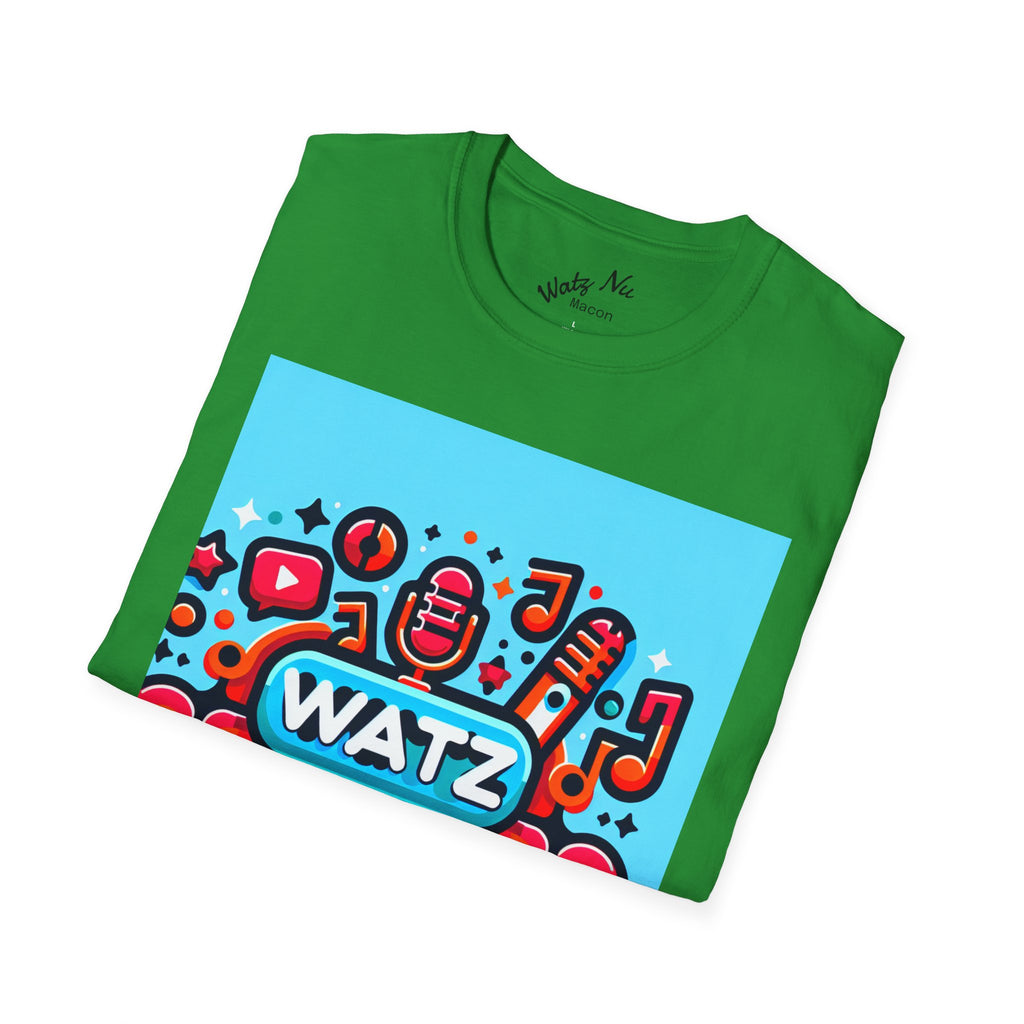 Watz Nu Macon Music & Interviews T-Shirt, Casual Unisex Tee, Music Lover Gift, Creative Graphic T-Shirt, Vintage Style Top