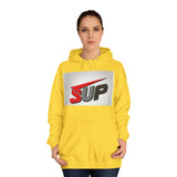 What's SUP Stylish Unisex College Hoodie with Bold SUP Logo, Graphic Sweatshirt for Students, Cozy Casual Wear, Perfect for Campus Life, Holiday Gift