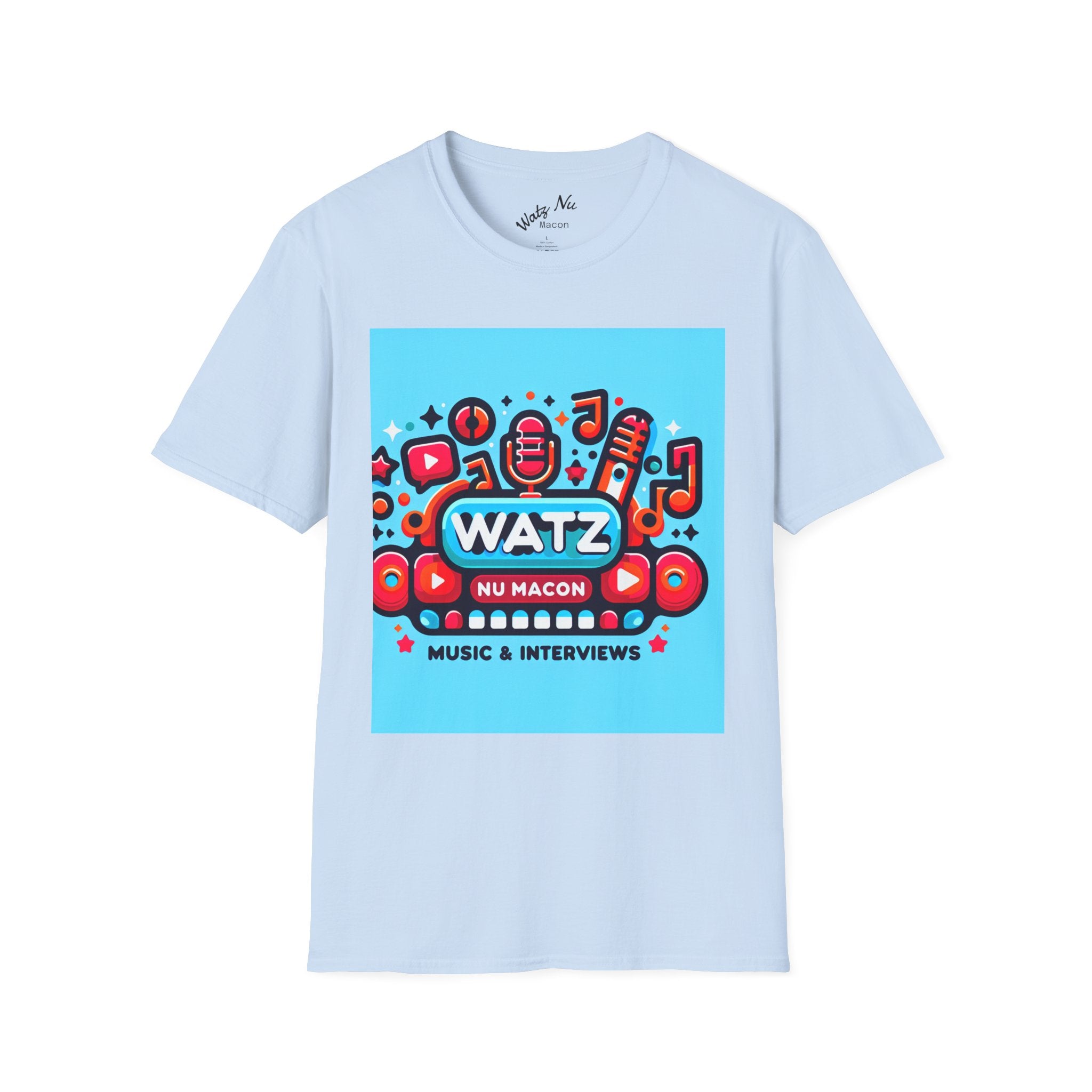 Watz Nu Macon Music & Interviews T-Shirt, Casual Unisex Tee, Music Lover Gift, Creative Graphic T-Shirt, Vintage Style Top