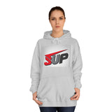 What's SUP Stylish Unisex College Hoodie with Bold SUP Logo, Graphic Sweatshirt for Students, Cozy Casual Wear, Perfect for Campus Life, Holiday Gift