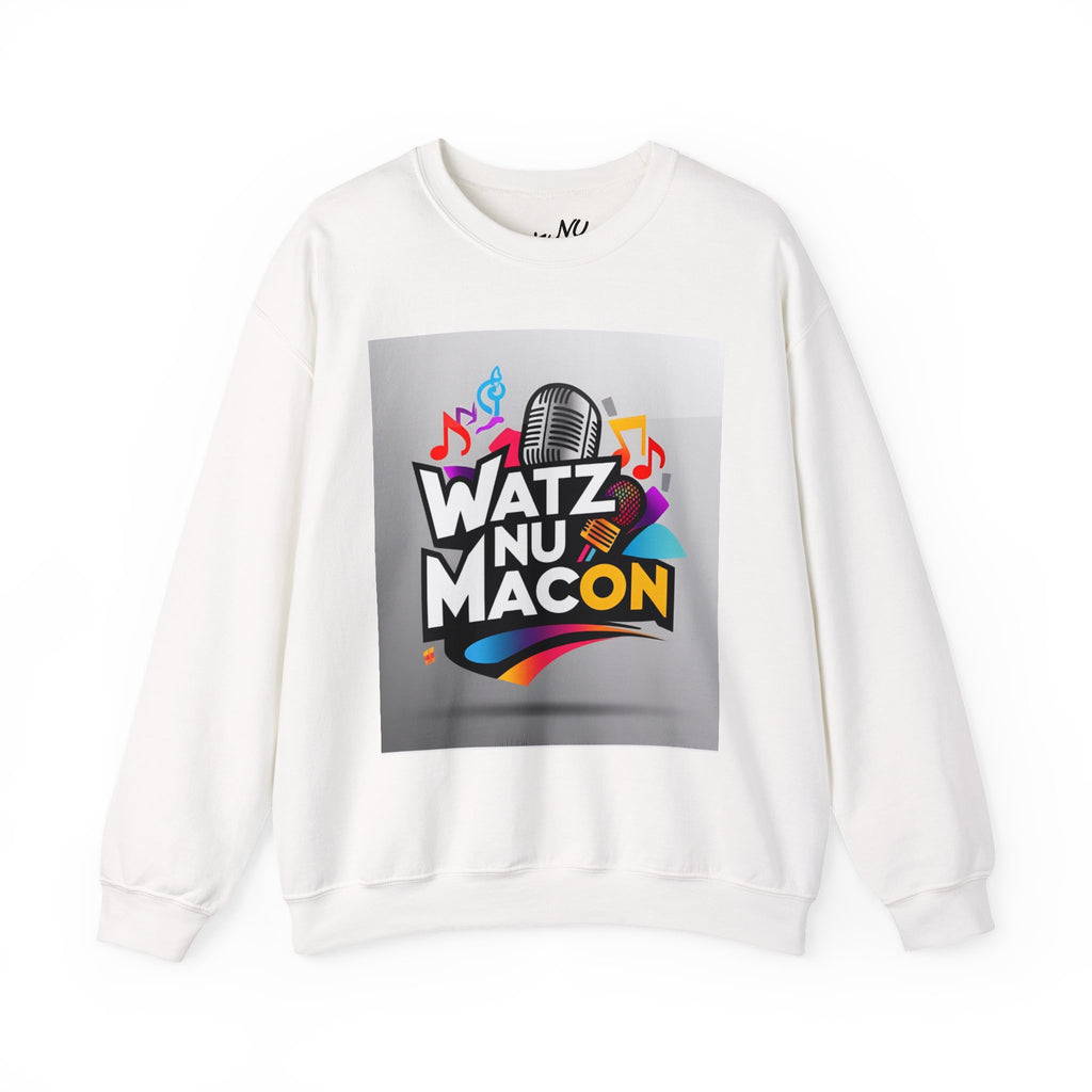 Watz Nu MACON Musical Crewneck Sweatshirt |  | Unisex Gift for Music Lovers, Cozy Wear, Concert Outfit, Everyday Comfort