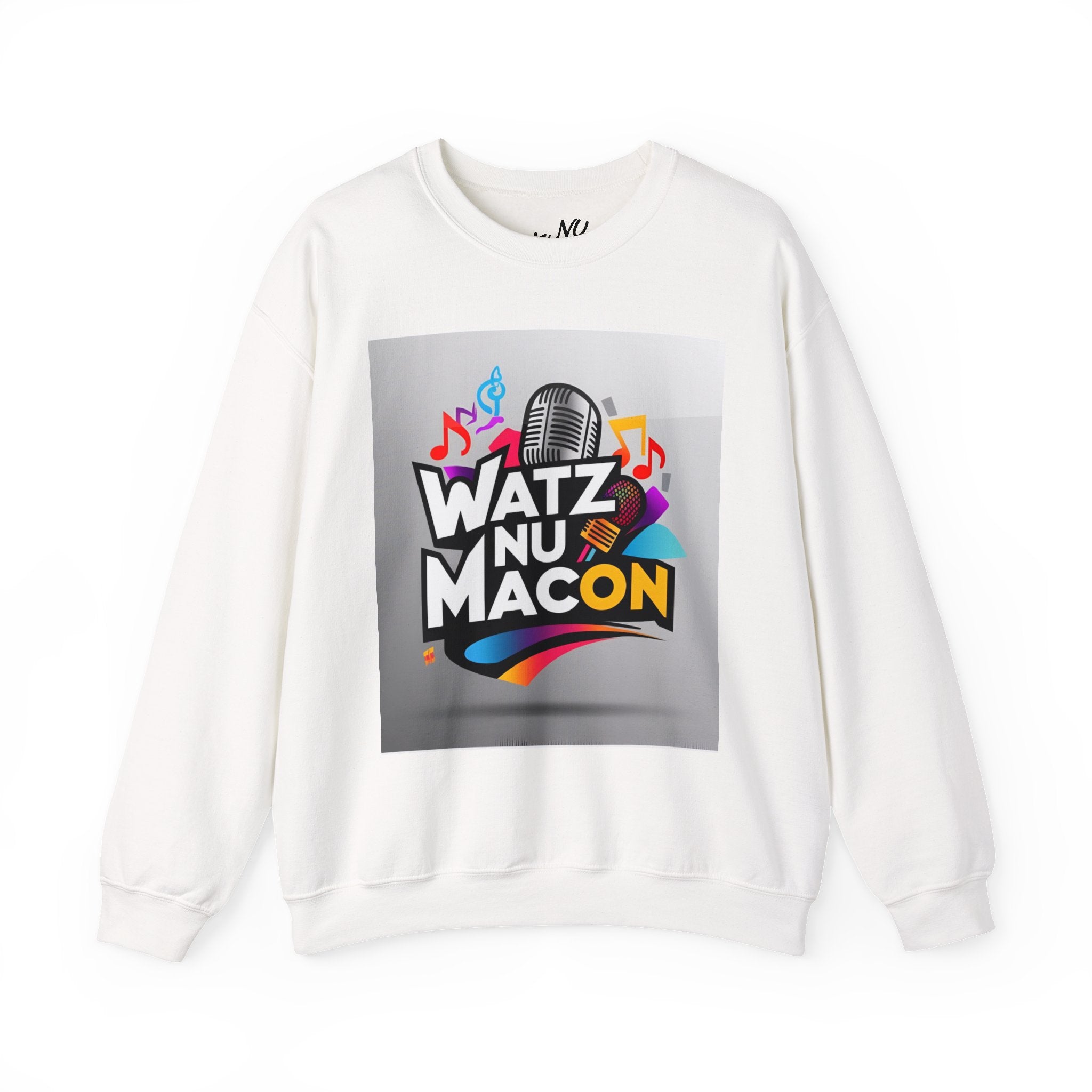 Watz Nu MACON Musical Crewneck Sweatshirt |  | Unisex Gift for Music Lovers, Cozy Wear, Concert Outfit, Everyday Comfort