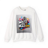 Watz Nu MACON Musical Crewneck Sweatshirt |  | Unisex Gift for Music Lovers, Cozy Wear, Concert Outfit, Everyday Comfort