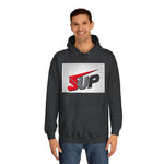 What's SUP Stylish Unisex College Hoodie with Bold SUP Logo, Graphic Sweatshirt for Students, Cozy Casual Wear, Perfect for Campus Life, Holiday Gift