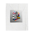Watz Nu Macon Cozy Velveteen Plush Blanket, Perfect for Home Decor, Gift for Music Lovers, Cozy Nights, Warm Blanket, Soft Throw