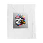 Watz Nu Macon Cozy Velveteen Plush Blanket, Perfect for Home Decor, Gift for Music Lovers, Cozy Nights, Warm Blanket, Soft Throw