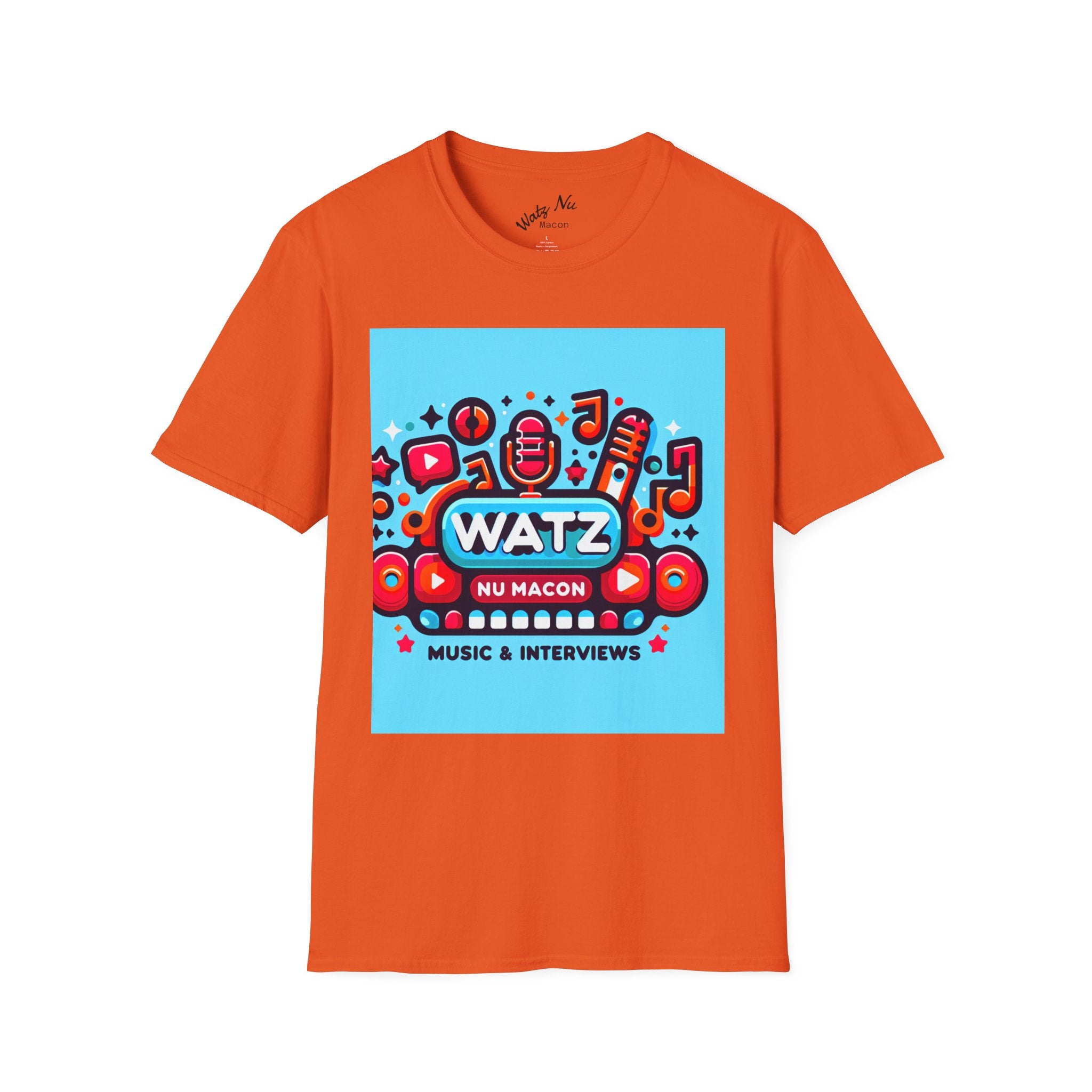 Watz Nu Macon Music & Interviews T-Shirt, Casual Unisex Tee, Music Lover Gift, Creative Graphic T-Shirt, Vintage Style Top