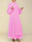 Two Piece Long Lantern Sleeve Slit Sweater Dress