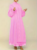 Two Piece Long Lantern Sleeve Slit Sweater Dress