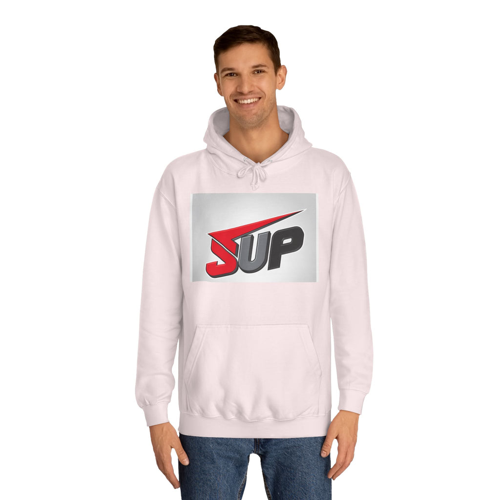 What's SUP Stylish Unisex College Hoodie with Bold SUP Logo, Graphic Sweatshirt for Students, Cozy Casual Wear, Perfect for Campus Life, Holiday Gift