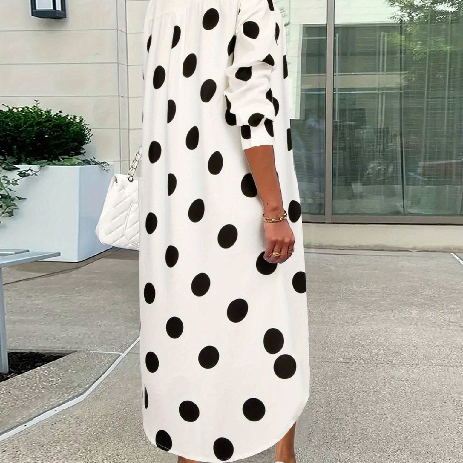 Polka Dots Relaxed Fit Shirt Dress