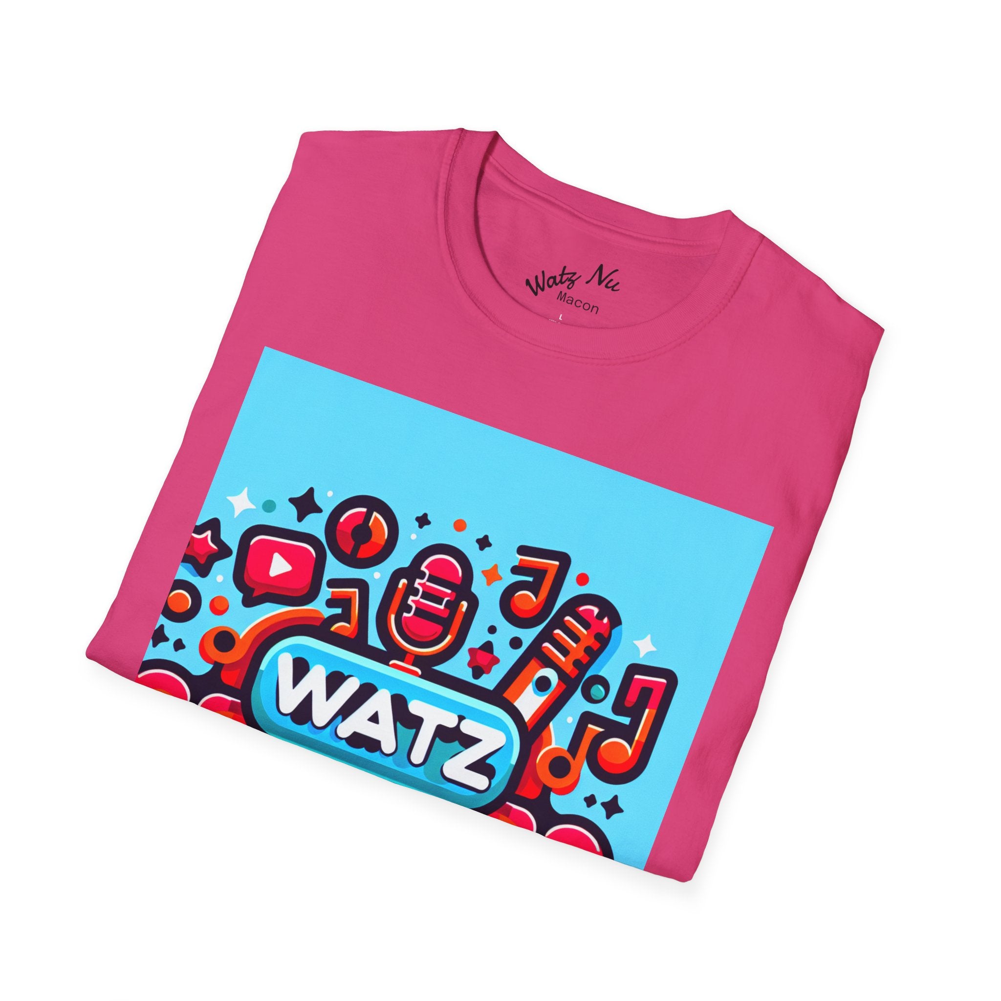 Watz Nu Macon Music & Interviews T-Shirt, Casual Unisex Tee, Music Lover Gift, Creative Graphic T-Shirt, Vintage Style Top