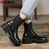 Asumer Luxury Full genuine leather boots