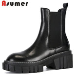 Asumer Luxury Full genuine leather boots