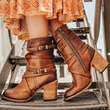 Buckle Strap Toe Boots