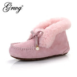 100% Natural Fur Moccasins