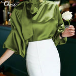 Celmia Satin Silk Blouses