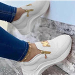 Wedges Sneaker Women New Thick Bottom Casual Shoes Non Slip Zipper Shallow Women Shoes Solid Platform Women Vulcanize Shoes