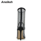 Aneikeh New Air Mesh NetAnkle Heels