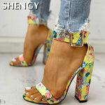 Snakeskin Ankle Buckled Sandals