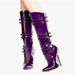 Purple Multi- Buckle Winter Boots