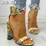 Snakeskin Ankle Buckled Sandals