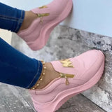 Wedges Sneaker Women New Thick Bottom Casual Shoes Non Slip Zipper Shallow Women Shoes Solid Platform Women Vulcanize Shoes