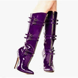 Purple Multi- Buckle Winter Boots