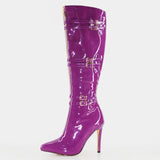 Purple Multi- Buckle Winter Boots