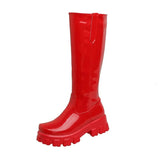 Patent PU Leather Knee High Boots e 34-43