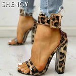 Snakeskin Ankle Buckled Sandals