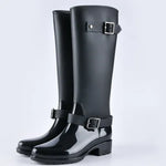 2021 New Fashion Women Shoes Punk Style Heel Riding Boots Zipper Shoes Knight Tall Boots Women Rain Boots Large Size 40