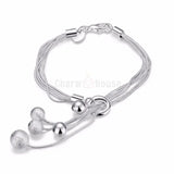 Silver Jewelry Set for Women Snake Chain Beads Y-Shape Necklace Bracelet Earrings 3 pcs Bridal Jewellery Sets Factory Price