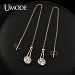 Cubic Zircon Drop Line Long Earrings