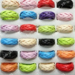 Multicolor Hand made Weave Ribbon Braided Wood Rings