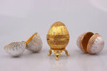 Russian Style Trinket Egg Faberge Decorative Jewelry Box