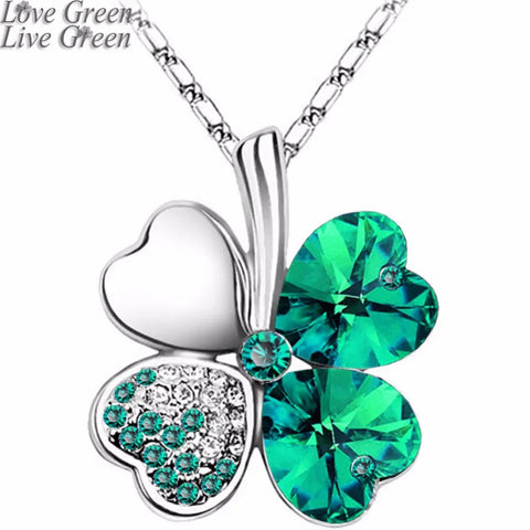 12 Color Fashion Austrian Crystal Four Leaf Leaves Clover